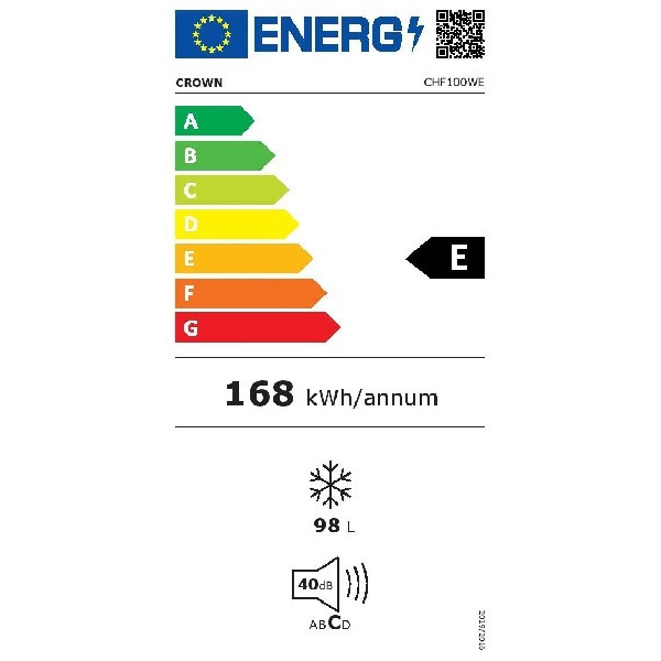 Crown CHF100WE Καταψύκτης Μπαούλο 98lt Υ85xΠ55xΒ55cm, Λευκός, E - Image 2