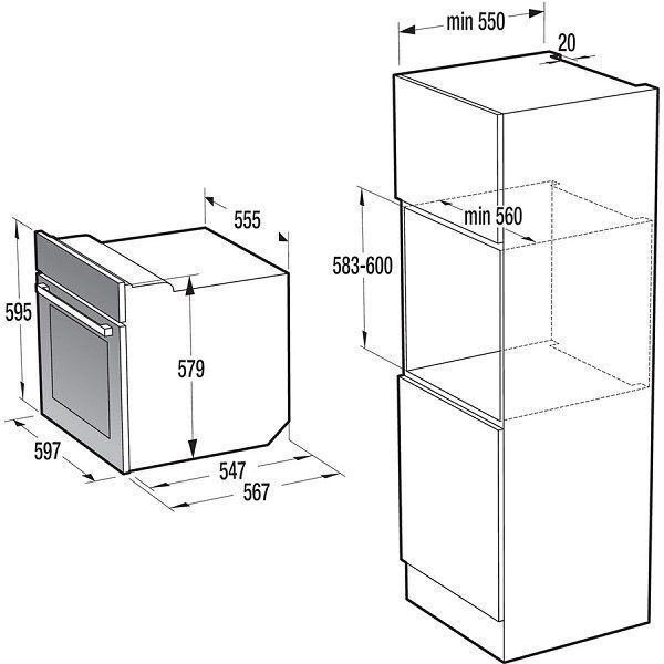 Gorenje BOS67371CLI Φούρνος άνω Πάγκου 77lt χωρίς Εστίες Π59.5εκ. Μπεζ - Image 3