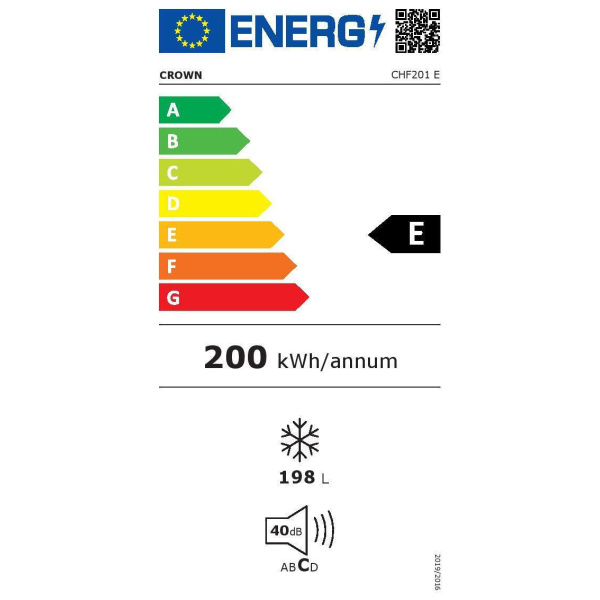 Crown CHF201 E Καταψύκτης Μπαούλο 198lt, Λευκός, E Υ85xΠ91xΒ55εκ. - Image 2